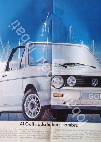 CARTEL ANTIGUO ORIGINAL DE AUTOS VW VOLKSWAGEN GOLF CABRIOLET 1991/ 815