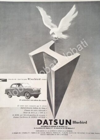 CARTEL ANTIGUO ORIGINAL DE AUTOS NISSAN DATSUN BLUEBIRD 1960 / 811