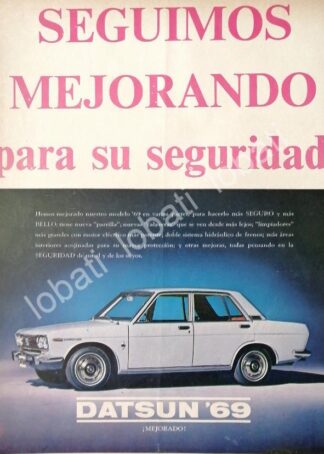 CARTEL ANTIGUO ORIGINAL DE AUTOS NISSAN DATSUN 1969 / 801