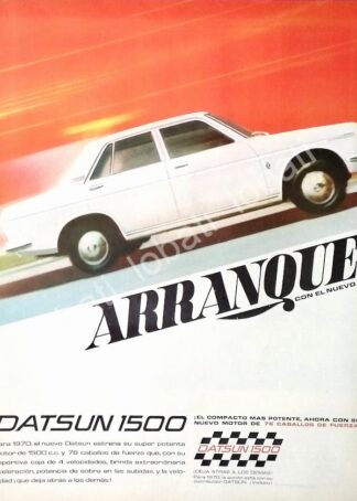 CARTEL ANTIGUO ORIGINAL DE AUTOS NISSAN DATSUN 1500 1970 / 798