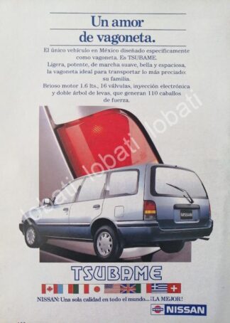 CARTEL ANTIGUO ORIGINAL DE MINI AFICHE AUTOS NISSAN TSUBAME 1995 / 794