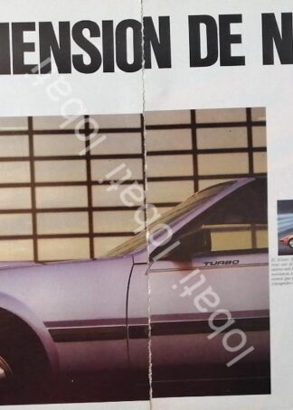 CARTEL ANTIGUO ORIGINAL DE AUTOS NISSAN 300 ZX TURBO 1983 / 791