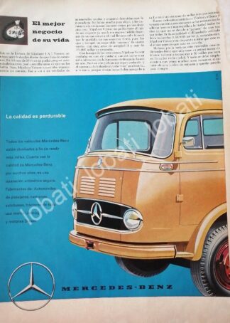 CARTEL ANTIGUO ORIGINAL DE AUTOS CAMIONES MERDEDES BENZ 1961/ 786