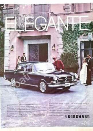 CARTEL ANTIGUO ORIGINAL DE AUTOS BORGWARD 230 1967 MONTERREY / 783 MUY RARO