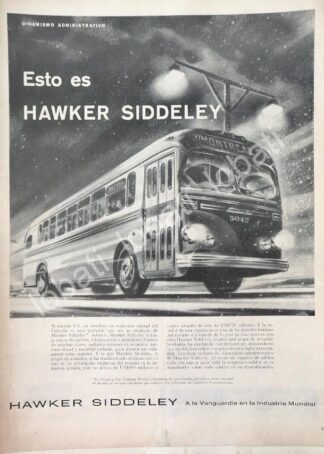 CARTEL ANTIGUO ORIGINAL DE CAMIONES AUTOBUSES HAWKER SIDDELEY 1953 / 780 MUY RARO