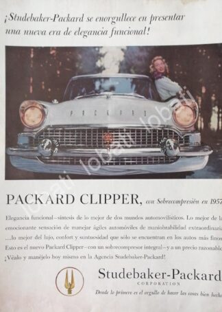 CARTEL ANTIGUO ORIGINAL DE AUTOS. STUDEBAKER CLIPPER 1957 / 775