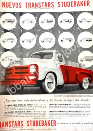 CARTEL ANTIGUO ORIGINAL DE AUTOS. PICKUP STUDEBAKER TRANSTAR 1956 / 774 / MUY RARO