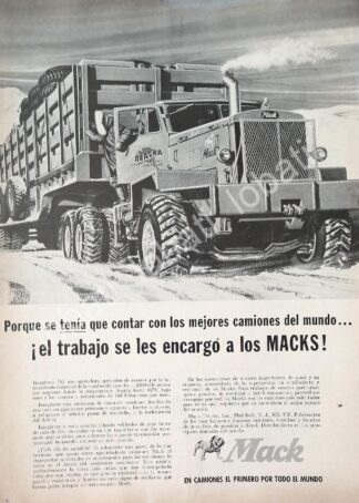 CARTEL ANTIGUO ORIGINAL DE CAMIONES TRAILER MACK 1957/ 768