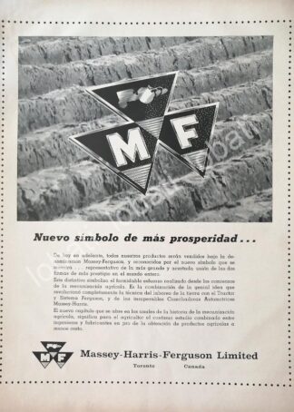 CARTEL ANTIGUO ORIGINAL DE TRACTORES MASSEY HARRIS FERGUSON 1958 /754