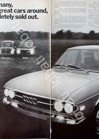 CARTEL ANTIGUO ORIGINAL DE AUTOS PORSCHE AUDI Y FILIALES 1970 /753