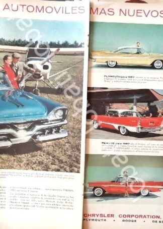 CARTEL ANTIGUO ORIGINAL DE AUTOS CHRYSLER MODELOS DE 1957 /748