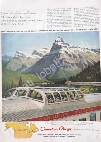 CARTEL ANTIGUO ORIGINAL DE TREN CANADIAN PACIFIC 1950s / FERROCARRILES
