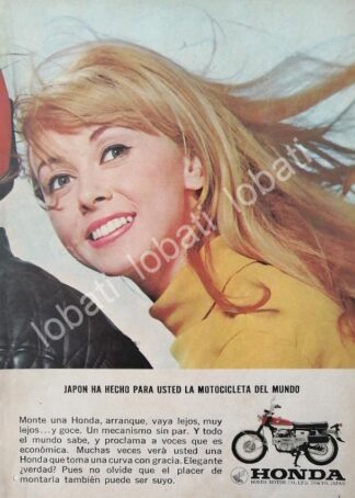 CARTEL ANTIGUO ORIGINAL DE MOTOCICLETAS HONDA CLASICA 1970s