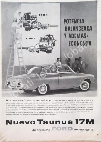 CARTEL ANTIGUO ORIGINAL DE AUTOS FORD TAUNUS 17M 1961 /746