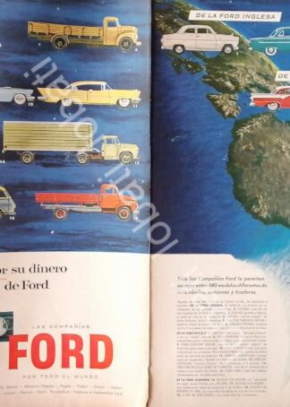 CARTEL ANTIGUO ORIGINAL DE AUTOS FORD DE TODOS LOS MODELOS DE 1958 /745