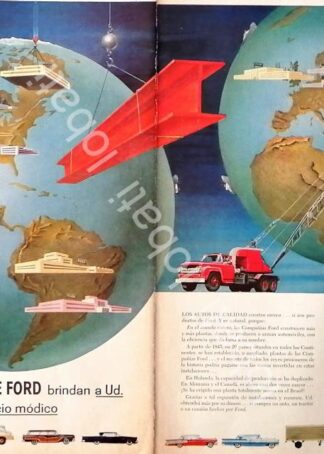 CARTEL ANTIGUO ORIGINAL DE AUTOS FORD DE 1958 VARIOS MODELOS /744