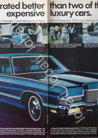 CARTEL ANTIGUO ORIGINAL DE AUTOS FORD MERCURY MARQUIS 1971 / 742