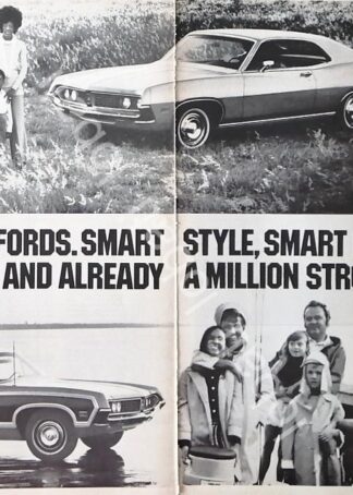 CARTEL ANTIGUO ORIGINAL DE AUTOS FORD TORINO 500 & SQUIRE WAGON 1971 / 741 RARO