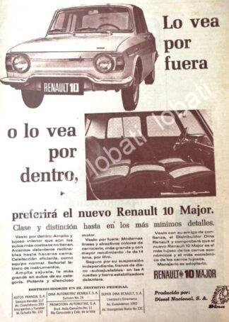 CARTEL ANTIGUO ORIGINAL DE AUTOS RENAULT 10 MAJOR 1966 / 739