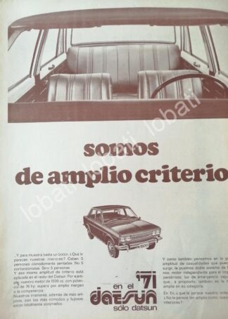 CARTEL ANTIGUO ORIGINAL DE AUTOS NISSAN DATSUN 1500 1971 / 738