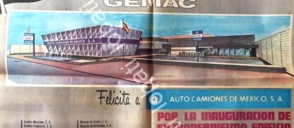 CARTEL ANTIGUO ORIGINAL DE INAUGURAN AGENCIA DE AUTOS. AUTO CAMIONES DE MEXICO S.A 1969 / 735 - Image 2