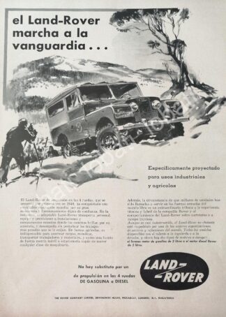 CARTEL ANTIGUO ORIGINAL DE DE AUTOS LAND ROVER 1958 / 731