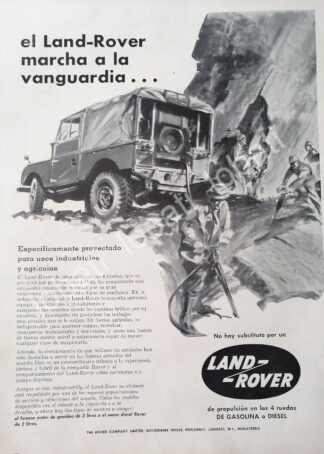 CARTEL ANTIGUO ORIGINAL DE DE AUTOS LAND ROVER 1958 / 730