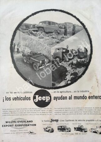 CARTEL ANTIGUO ORIGINAL DE AUTOS Y CAMIONES WILLYS JEEP 1957 / 726