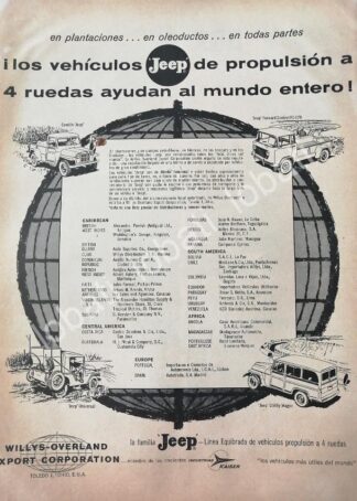 CARTEL ANTIGUO ORIGINAL DE AUTOS Y CAMIONES WILLYS 1953 / 723