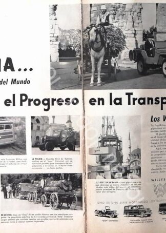 CARTEL ANTIGUO ORIGINAL DE AUTOS Y CAMIONES WILLYS 19503 / 722