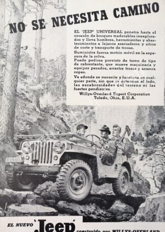CARTEL ANTIGUO ORIGINAL DE MINI CARTEL AUTOS. CAMIONES WILLIS JEEP 1950s / 714