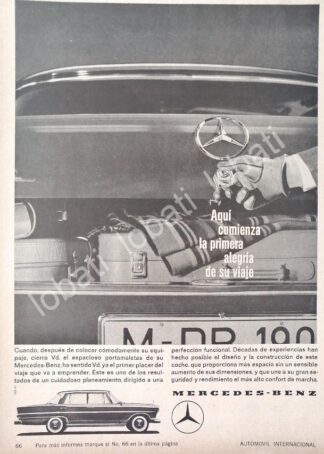 CARTEL ANTIGUO ORIGINAL DE AUTOS MERCEDES BENZ 1966/ 702