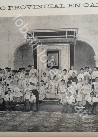 GRABADO ANTIGUO 1895 SINODO PROVINCIAL OAXACA, CAPILLA DEL CARMEN ALTO /RLG