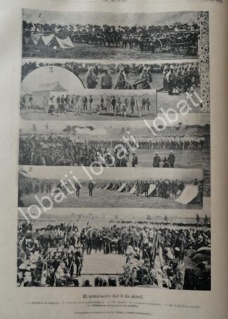 GRABADO ANTIGUO 1895 EJERCICIOS MILITARES / MLT