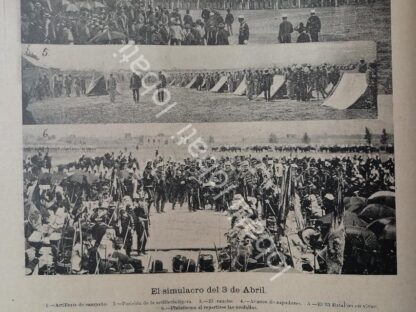 GRABADO ANTIGUO 1895 EJERCICIOS MILITARES / MLT - Image 3