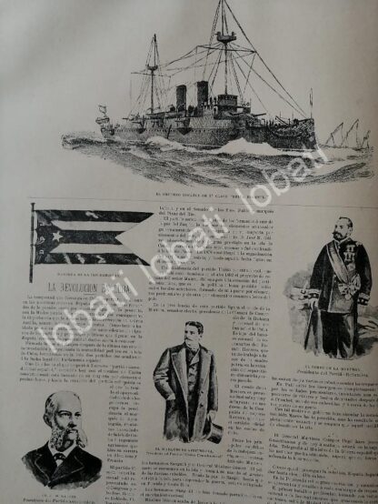 CARTEL ANTIGUO ORIGINAL DE GUERRA DE INDEPENDENCIA CUBANA EN TIEMPO REAL 1895 / MLT - Image 2