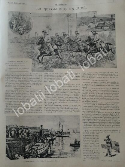 CARTEL ANTIGUO ORIGINAL DE GUERRA DE INDEPENDENCIA CUBANA EN TIEMPO REAL 1895 / MLT - Image 3