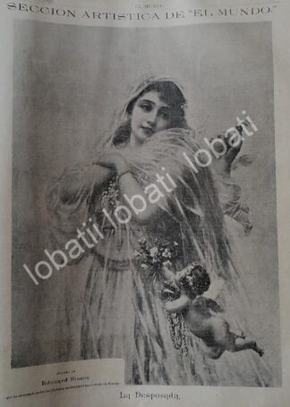 GRABADO ANTIGUO 1895 LA DESPOSADA DE: EDOUARD BISSON / ARTE