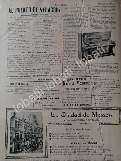 CARTEL ANTIGUO ORIGINAL DE FABRICA DE MUEBLES MUEBLES JORGE UNNA 1895 Y MAS PROPAGANDAS - Image 2