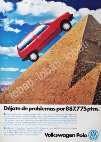 CARTEL ANTIGUO ORIGINAL DE AUTOS VOLKSWAGEN POLO 1986 /910 VW