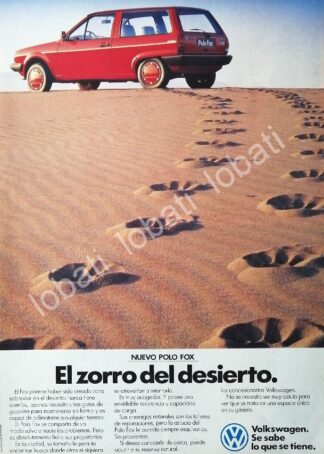 CARTEL ANTIGUO ORIGINAL DE AUTOS VW VOLKSWAGEN POLO FOX 1987 /908