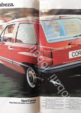 CARTEL ANTIGUO ORIGINAL DE AUTOS CHEVROLET OPEL CORSA 1.3S 1985 /901