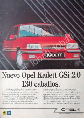 CARTEL ANTIGUO ORIGINAL DE AUTOS CHEVROLET OPEL KADETT GSi 2.0 1986 /899