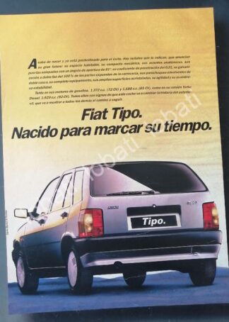 CARTEL ANTIGUO ORIGINAL DE AUTOS FIAT TIPO 1989 /893