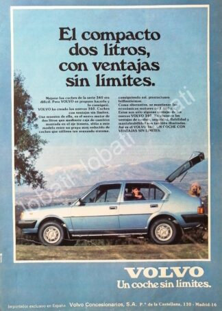 CARTEL ANTIGUO ORIGINAL DE AUTOS VOLVO SERIE 340 1991 /892