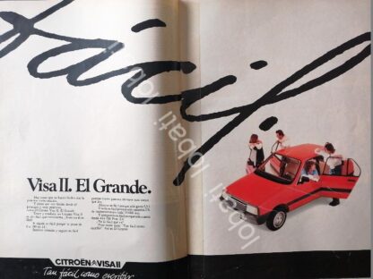 CARTEL ANTIGUO ORIGINAL DE DE AUTOS CITROEN VISA II. 1982 /890