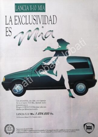 CARTEL ANTIGUO ORIGINAL DE DE AUTOS LANCIA Y-10 MIA 1992 /884