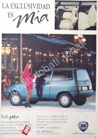 CARTEL ANTIGUO ORIGINAL DE DE AUTOS LANCIA Y-10 MIA 1991 /882