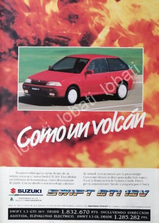 CARTEL ANTIGUO ORIGINAL DE AUTOS SUZUKI SWIFT GTI 1992 / 867