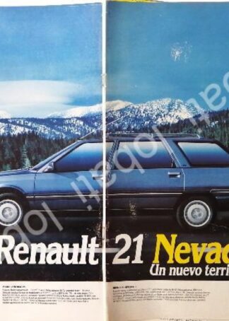 CARTEL ANTIGUO ORIGINAL DE AFICHE DE AUTOS RENAULT 21 NEVADA 1987 / 862
